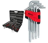 KS TOOLS 917.0779 - Caisse à Outils Complète en Coffret Douille et Accessoires & Kstools Jeu de clés mâles coudées torx longues kstools - 10 pièces - 151.4880