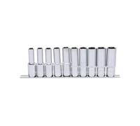 KS Tools 1/2" CHROMEplus Jeu de douilles à 6 pans, longues, 10 pièces 10-19mm