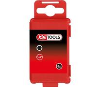 KS Tools 918.3451 - Boîte de 5 Embouts de Vissage à Code Couleur TORSIONpower®, L. 75 mm - 1/4'' - 6 pans, 3 mm
