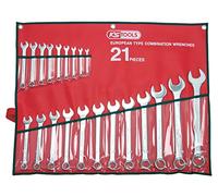 KS TOOLS - 922.0042 - Jeu de 8 clés mixtes métriques liquet en trousse - Composé de 8 pièces de 8 à 24 mm - Angle de fourche et œil incliné à 15°