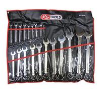 Ks Tools 922.0080 - Jeu de 20 Clés mixtes en pouces - en trousse- En Chrome Vanadium - Finition Satinée