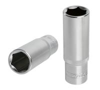 KS Tools 922.1245 - Douille longue 6 pans 1/2'' - 15mm - Gamme ULTIMATE® - En Chrome Vanadium - Finition chromée satinée