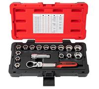 KS Tools 922.4040 - Coffret de douilles traversantes 3/8'' + 1/2'' - 10 à 24 mm - Gamme TRIPLEplus® - Entraînement 19 mm mâle - Finition chromée satinée - 17 pièces
