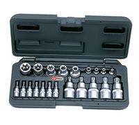 KS Tools 922.4307 Coffret de 21 pièces mâle/femelle torx 1/4" - 1/2" - E4 - E20 - T8 - T60