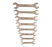 KS Tools 963.7117 - Jeu de clé à fourches - Gamme BRONZEplus - Angle de fourche 15° - Amagnétique - Antidéflagrant - Alliage Aluminium-Bronze - 8 pièces