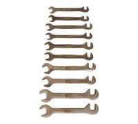KS Tools 963.7131 - Jeu de clés à fourches - Gamme BRONZEplus - Fourche inclinée à 15° - Antidéflagrant - Alliage Aluminium-Bronze - 10 pièces
