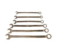 KS Tools 963.7357 - Jeu de clés mixtes extra-longues - Gamme BRONZEplus - Fourche inclinée à 15° - Antidéflagrant - Alliage Aluminium-Bronze - 6 pièces