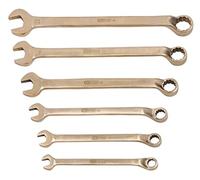 KS Tools 963.7369 - Jeu de clés mixtes coudées - Gamme BRONZEplus - Fourche inclinée à 15° - Amagnétique - Système FlankTraction - Antidéflagrant - Alliage Aluminium-Bronze - 6 pièces