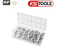 KS Tools - Assortiment d'écrous de sécurité 970.0120 M4-12 - 146 pièces - Boîte de rangement