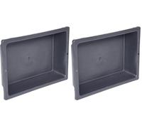 KS TOOLS Bac à Mortier Béton en Plastique Noir - Auge de Maçon Sans Poignée - 3L - 310x210x70 - Outillage Maçonnerie/Chantier/Bâtiment Pratique et Facile d'Utilisation 140.0043 (Lot de 2)