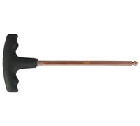 KS TOOLS BERYLLIUMplus Clé mâle coudée pour vis à six pans creux manche en T 6 mm avec tête sphérique - 962.0963