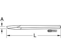 KS Tools BRONZEplus burin en croix, queue six pans de 250 mm