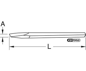KS Tools BRONZEplus burin en croix, queue six pans de 250 mm