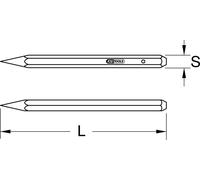 KS TOOLS BRONZEplus Burin pointu, 300mm ( 963.2492 )