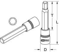 KS TOOLS BRONZEplus Douille à embout 1/2" long 5x180 mm - 963.1312