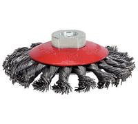 KS TOOLS Brosse circulaire en fil d'acier inoxydable de forme conique, 0,5mm, Ø 100mm 340.0050