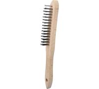 KS TOOLS Brosse métallique manuelle en acier inoxydable 3 rangées, 290mm