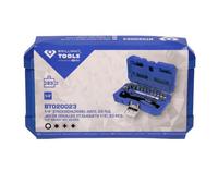 Brilliant Tools Coffret de douilles et cliquets BT020023 1/4'' 23 pièces Bleu/Noir