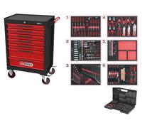 KS-Tools Chariot d'atelier ECOline, chariot à outils, chariot de montage avec roues de Ø125mm - 598 pièces