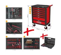 KS Tools Servante d'atelier RACINGline 826.7515 - 7 tiroirs - 515 outils Premium - noir/rouge