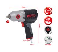KS Tools Clé à choc pneumatique KS Tools haute performance MONSTER 1/2", 1690 Nm Quantité:1