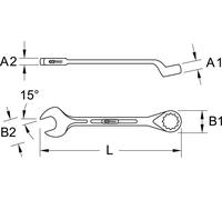 KS TOOLS Clé mixte, contrecoudée, 60mm ( 517.1660 )