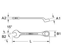 KS TOOLS Clé mixte, contrecoudée, 70mm ( 517.1670 )