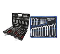 KS TOOLS Coffret de douille, Mallette à Outils 1/4 3/8 1/2-179 pcs - Chrome Vanadium - Mat Satinée & BGS 1196 | Jeu de clés mixtes | 6-32 mm | 25 pièces