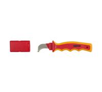 KS Tools Couteau à dénuder avec revêtement isolant et lame crochet, 200 mm Quantité:1