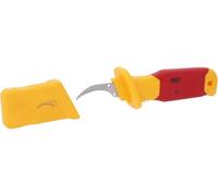 KS TOOLS Couteau pour câbles avec isolation protectrice et lame à crochet, 200mm 117.5601