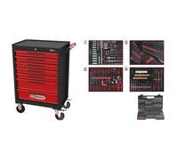KS Tools ECOline NOIR/ROUGE Chariot d'atelier avec 7 tiroirs