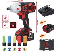 KS Tools eMONSTER 1/2" Jeu de tournevis à choc sans fil Brushless, 9 pièces