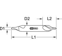 KS TOOLS Foret de centrage HSS, 6,3mm ( 330.1218 )