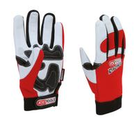 KS Tools Gants de mécanicien en cuir, amortisseur de vibrations, 10 Quantité:1