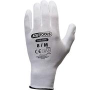 KS TOOLS Gants en microfibre-blancs, 8, 12 paires 310.0496