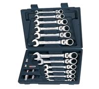 KS TOOLS GEARplus Jeu de clés mixtes à cliquet articulées, 18 pièces (503.4868)