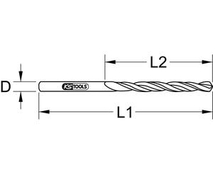 KS TOOLS HSS-G Forets hélicoïdaux longs 9,3 mm, paquet de 10 - 330.7093
