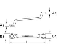 KS TOOLS INOX Clé polygonale double, contrecoudée, 24x27mm ( 964.1113 )