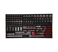 KS Tools Jeu de clés à douille 1/4'' + 3/8'' + 1/2'' dans insert en mousse, 156 pcs KS Tools Quantité:1