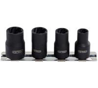 KS Tools – Jeu de douilles à profil spiralé 1/4" 4 pièces 8–13 mm – 913.1450