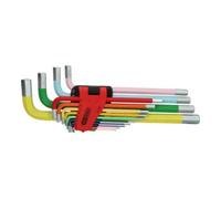 KS TOOLS Jeu de clés mâles coudées pour vis à six pans creux, extra-longues, 14 pces, pouces - 151.4650