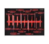 KS Tools Jeu de clés mâles coudées à poignée en T dans insert en mousse, 18 pcs KS Tools Quantité:1