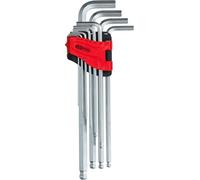 KS TOOLS Jeu de clés mâles coudées à six pans creux à tête sphérique,XL,10 pces, pouces 151.4920
