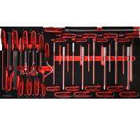 KS TOOLS Jeu de clés mâles coudées et de limes à poignée en T, 28 pièces