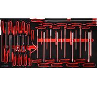 KS TOOLS Jeu de clés mâles coudées et de limes à poignée en T, 28 pièces 813.0028