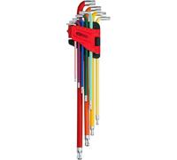 KS TOOLS Jeu de clés mâles coudées Torx à tête sphérique, extra-longues, 9 pièces 151.5210