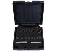KS Tools Coffret de douilles à chocs 1/4"+1/2" 15 pièces profil hélicoïdal (913.1460)