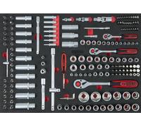 KS Tools Jeu de douilles, 179 pces en 1/1 système 1/4"+3/8"+1/2