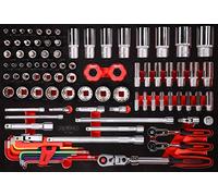 KS TOOLS jeu de douilles 1/4'' + 3/8'' + 1/2'', 92 pièces, pouces 811.0092