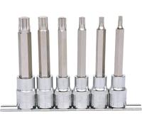 KS TOOLS Jeu de douilles à embout 1/2" CHROMEplus XZN, long, 6 pces M5-M14 ( 918.1358 )